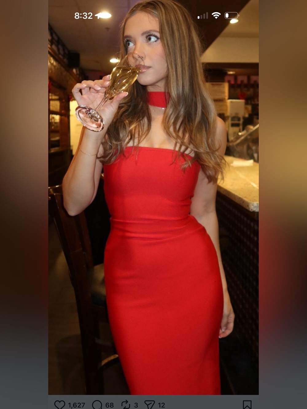 Red long dress - Picture 4 of 6